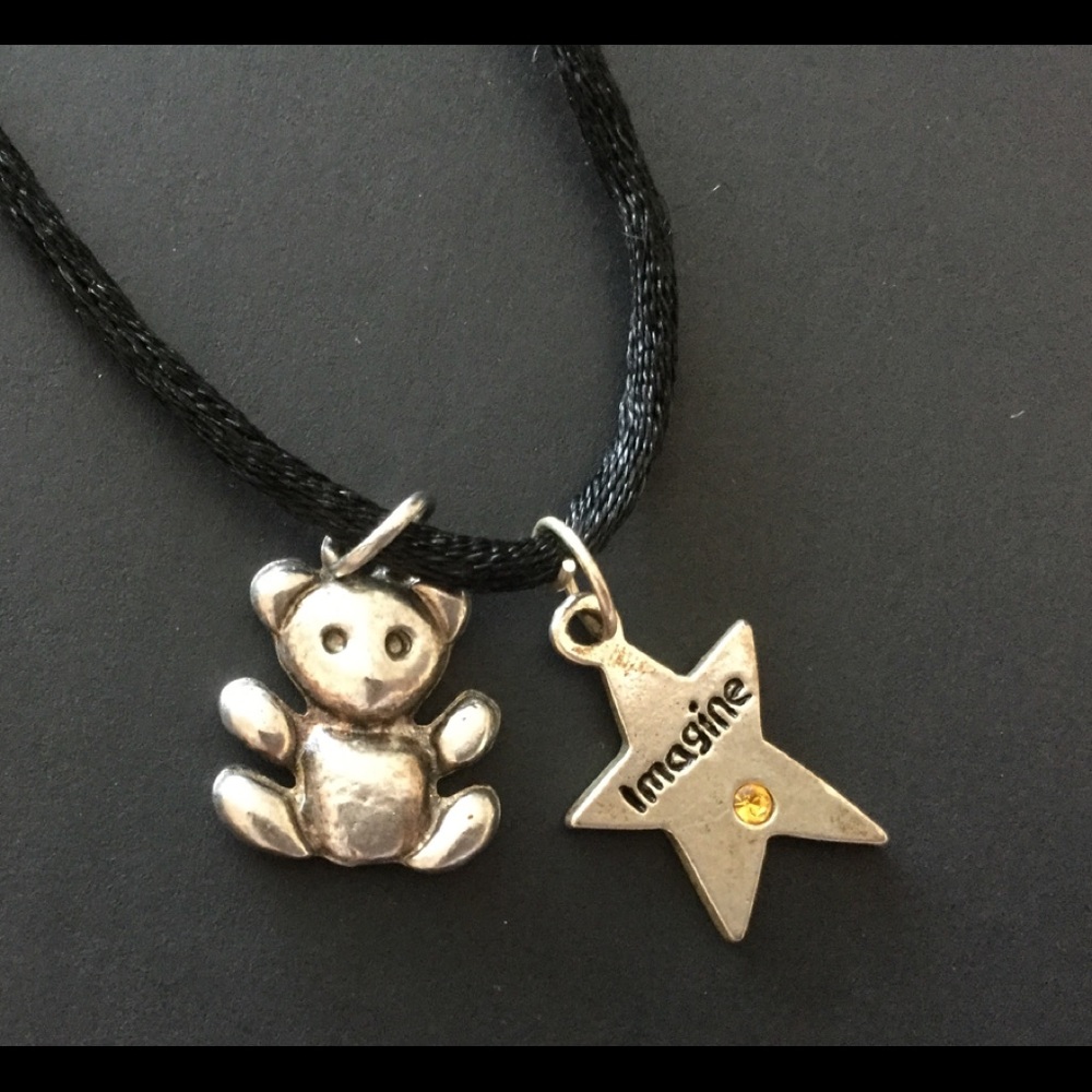 SILVER IMAGINE TEDDY Charm Necklace! So cute!!!